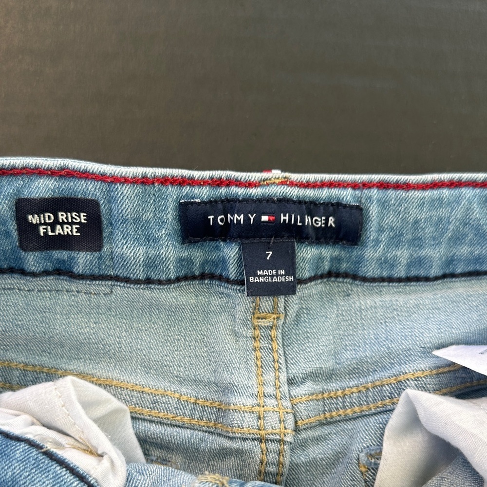 Tommy Hilfiger MID RISE FLARE Denim Blue Jeans SZ 7 - Picture 4 of 8